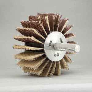 Głowica walcowa z rączką 100x110mm z systemem wymiennych szczotek szlifierskich - mocowanie gwint M14 - zestaw z 2 kompletami szczotek